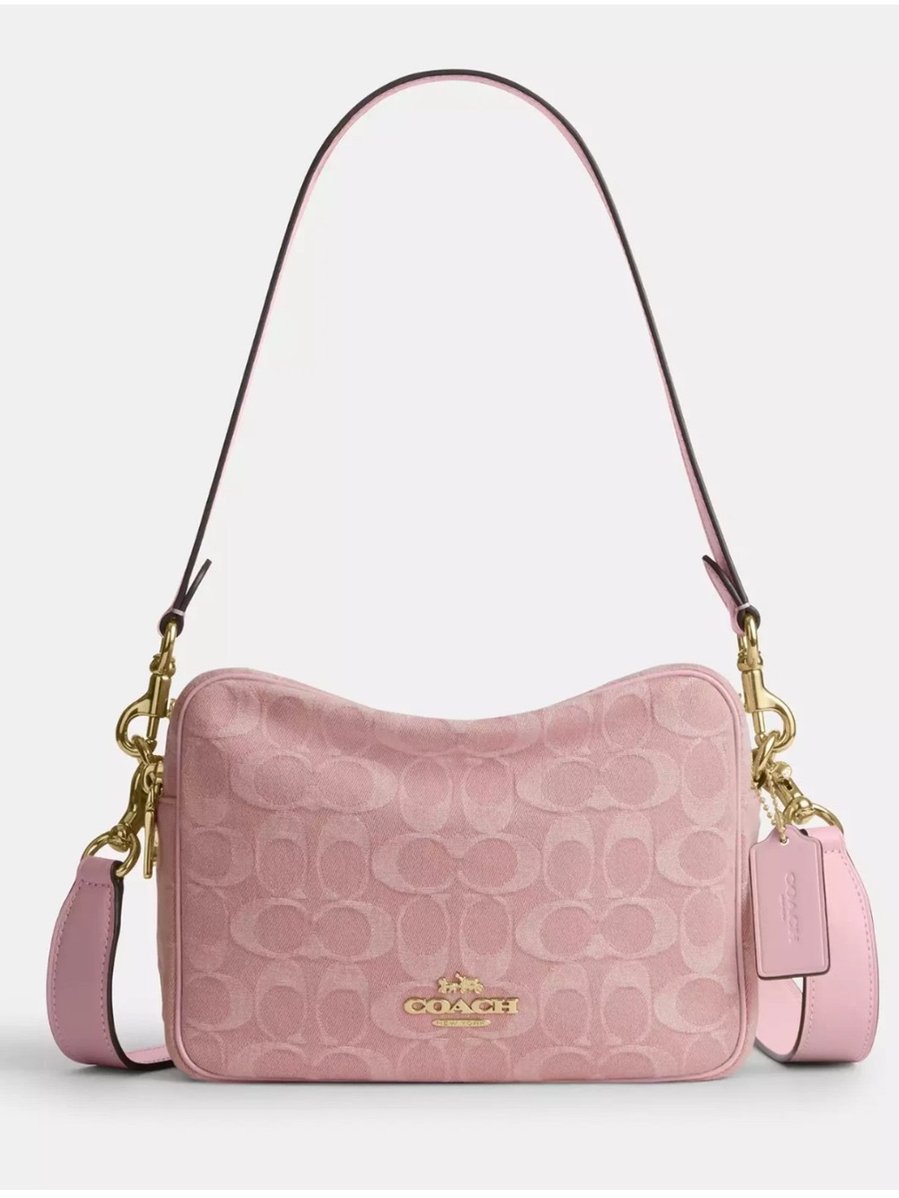 Coach CER69 Carey Shoulder / Crossbody Bag In Signature Pink Denim nwot